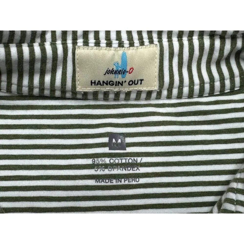 Johnnie-O Men's Short Sleeve Oakland A's Green Striped Polo Shirt - Size M* - Picture 5 of 5